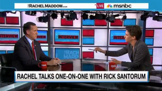 Watch Rick Santorum's Hilariously Disastrous Rachel Maddow Appearance